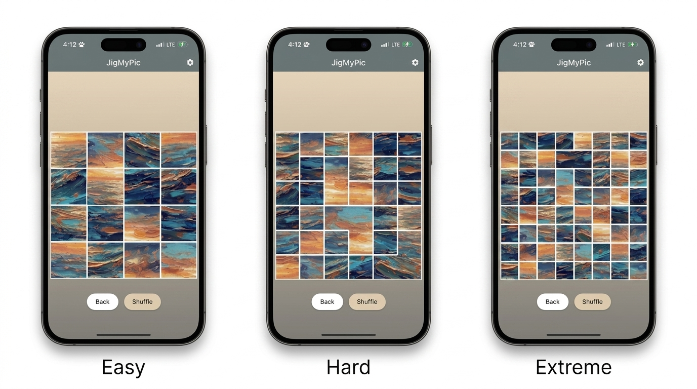 JigMyPic · Difficulty Levels